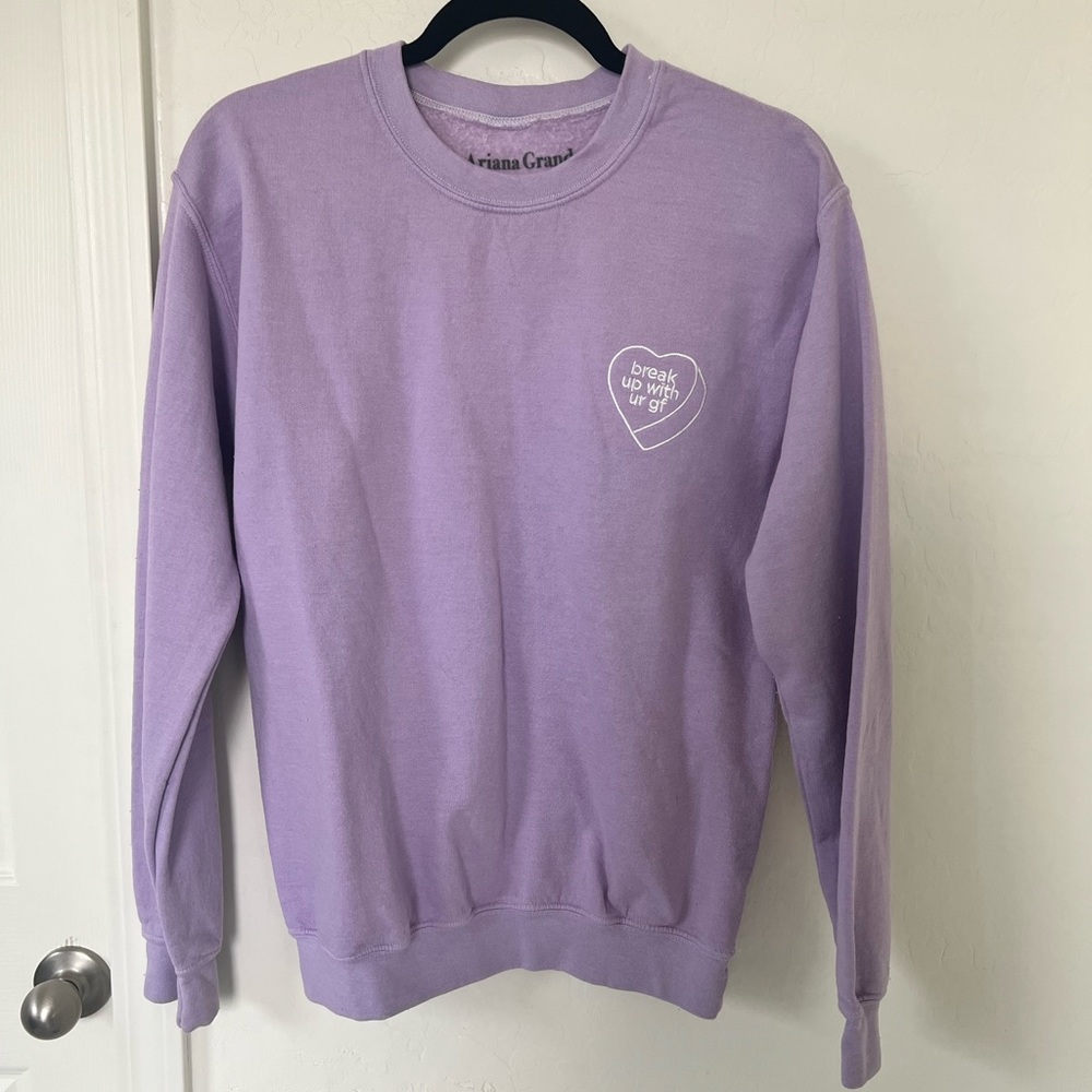 Ariana Grande Purple Break Up With Ur GF Crewneck - S
